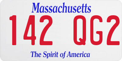 MA license plate 142QG2