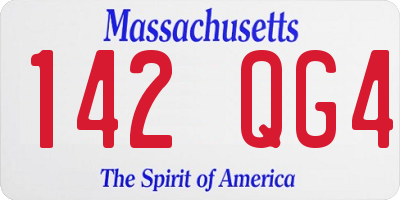 MA license plate 142QG4