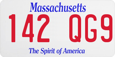 MA license plate 142QG9
