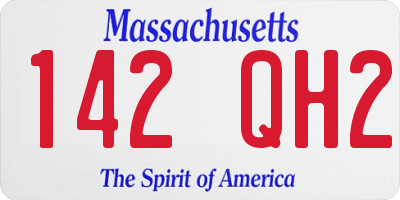 MA license plate 142QH2