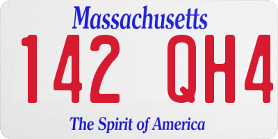 MA license plate 142QH4