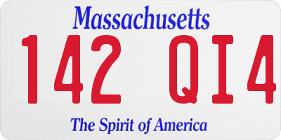 MA license plate 142QI4