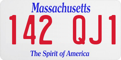 MA license plate 142QJ1