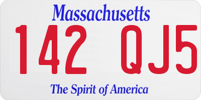 MA license plate 142QJ5