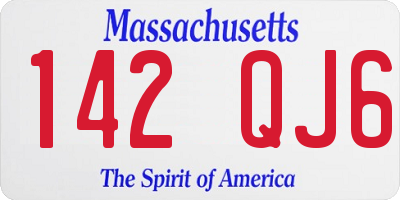 MA license plate 142QJ6
