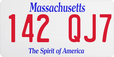 MA license plate 142QJ7