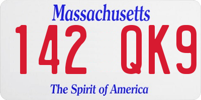 MA license plate 142QK9