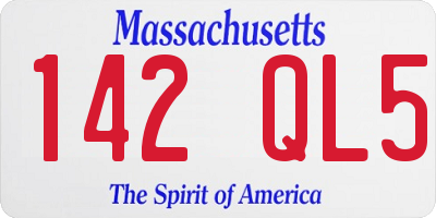 MA license plate 142QL5