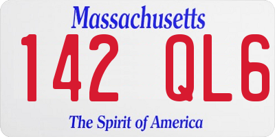 MA license plate 142QL6