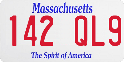 MA license plate 142QL9