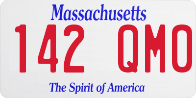 MA license plate 142QM0