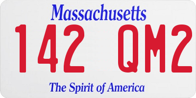 MA license plate 142QM2