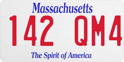 MA license plate 142QM4
