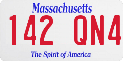 MA license plate 142QN4