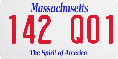 MA license plate 142QO1