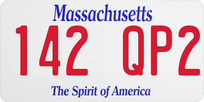 MA license plate 142QP2