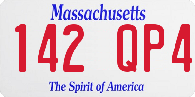 MA license plate 142QP4
