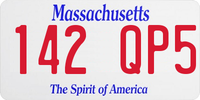 MA license plate 142QP5