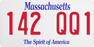 MA license plate 142QQ1