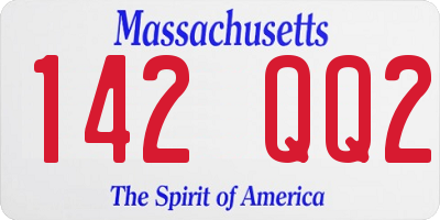 MA license plate 142QQ2