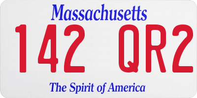 MA license plate 142QR2