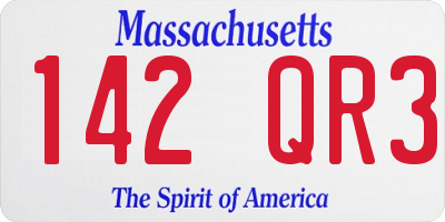 MA license plate 142QR3