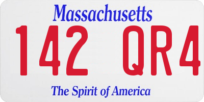 MA license plate 142QR4