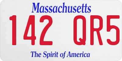 MA license plate 142QR5