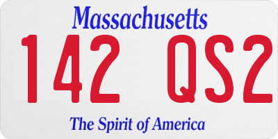 MA license plate 142QS2
