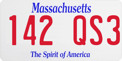 MA license plate 142QS3