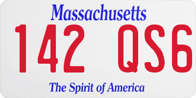 MA license plate 142QS6
