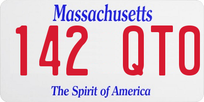 MA license plate 142QT0