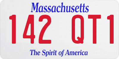 MA license plate 142QT1