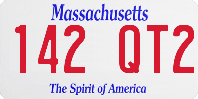MA license plate 142QT2