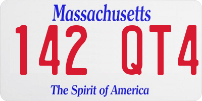 MA license plate 142QT4