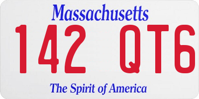 MA license plate 142QT6
