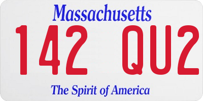 MA license plate 142QU2
