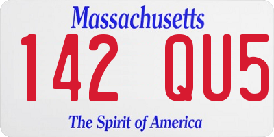 MA license plate 142QU5