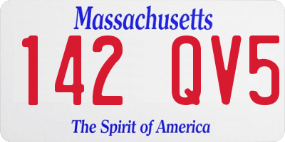 MA license plate 142QV5