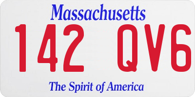 MA license plate 142QV6
