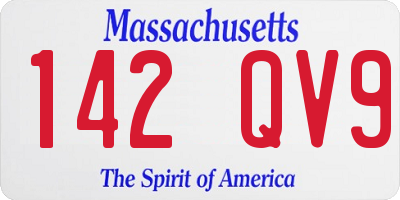 MA license plate 142QV9