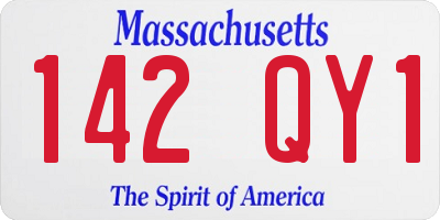 MA license plate 142QY1