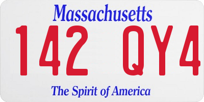 MA license plate 142QY4