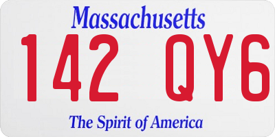MA license plate 142QY6