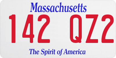 MA license plate 142QZ2