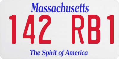 MA license plate 142RB1