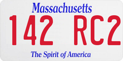 MA license plate 142RC2