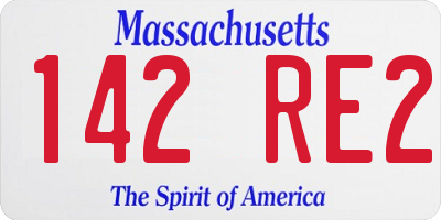 MA license plate 142RE2