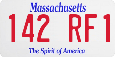 MA license plate 142RF1