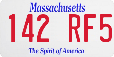 MA license plate 142RF5